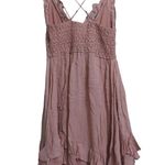 Free People  Adella Slip Dress Mini Rose Lace Adjustable Ruffle Smocked M New Photo 6