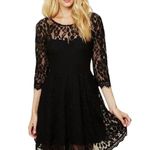 Free People Floral Embroidered Mesh Lace Mini Dress Black S Photo 12