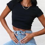 Princess Polly  Organic Classic Crop Tee Black Photo 2