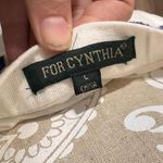 For Cynthia  Boho Fringe Skirt L Beige Blue Embroidered Tassel Hem Festival Vibe Photo 5