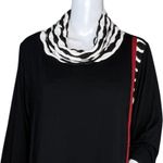 Babs Vancouver Shirt Womens 1X Black White Solid Stripe Tunic Artsy Lagenlook‎ Photo 4