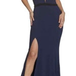 Dress the Population Semi Formal Dress Long Blue Sexy Plunge Neckline XXL New Photo 0
