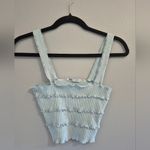 ZARA Light Blue Ruffled Crop Top Photo 0