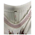 Free People Dress Womens XS Sunbeams Mini Embroidered Smocked Neck Sleeves White Photo 6