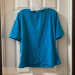 Ellen Tracy  Blue Scoop Neck Short Sleeve Blouse XL Photo 6