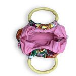 Old Navy Vintage Floral Top Handle Bag w/ Wooden Handles Multicolor Casual Photo 2