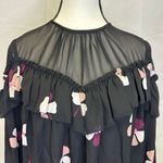 Kate Spade New York Floral Ruffle Sheer Blouse XS Photo 2