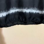 Converse  One Star Split Dolman Sleeve Sheer Blouse size L Black Tie Dye Cropped Photo 2
