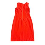 Calvin Klein  Bold Red Sleeveless Sheath Dress Gold Zipper Detail Size 8 Women's Photo 6