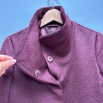 Eileen Fisher  High Collar Wool & Alpaca Blend Coat Casis Maroon XXS Photo 8