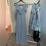 David's Bridal David’s Bridal Dusty Blue DayDream Dress with Flutter Sleeve Full Skirt size 0 Photo 1