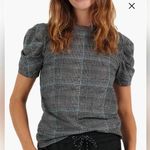 Pam & Gela Glen Plaid Puff Sleeve Cotton Top Size Small Photo 0