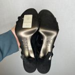 Nanette Lepore  Black Suede Ruffle Strappy Heels Sandals Women's Size‎ 9.5 Photo 3