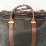 Dunhill Authentic Vintage Brown Grey Coated Canvas Weekender Bag Plaid Lining Photo 3