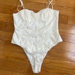 ZARA  Linen Blend Corset Bodysuit  size small white/cream color Valentines Day XL Photo 7