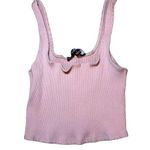 Lulu’s Pink Ribbed Crop Tank Top Sz S Photo 0