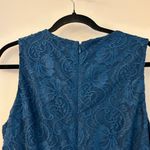 Eliza J . Teal Blue Ruched Lace Scalloped Stretch Cocktail Bodycon Dress NWT Photo 11