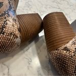 Lucky Brand  Joal Snakeskin Print Peep Toe Stacked Heel Bootie Shoe Size 9 Photo 5