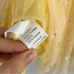 Yellow Pastel Floral Smocked Puff Sleeve Midi Dress Spring Easter Formal XS Photo 4