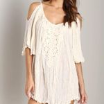 Jen's Pirate Booty Jen’s Pirate Booty Tunic Mini Dress One Size Cream Beige Gauzey Cotton Photo 1