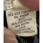 Derek Heart  Black Long Sleeve Thermal Top Back Lace Rose Pattern On Back Large Photo 6