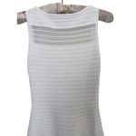 French Connection  Quiet Luxury Sheer Fit & Flare Knit Mini Dress 2 White Bridal Photo 14