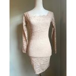 Small Beige Lace Long Sleeve Bodycon Mini Dress boho Y2K whimsigoth romantic Tan Photo 2
