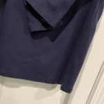 Laura Scott  Size LP Navy Blue 3/4 Sleeve V Neck Top Satib Embroidered Trim Photo 5