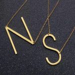 Gold Initial Pendant Necklace Letters A Photo 4