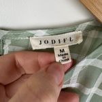 JODIFL  Green Windowpane‎ Midi Dress Medium Tiered Plaid Casual Flowy Cottagecore Photo 6