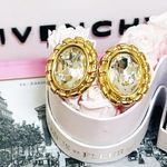 Givenchy Authentic RARE Vintage 18kt G.P Crystal Statement Earrings Photo 0