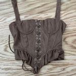 LIONESS Loiness Corset Suede Top Photo 0