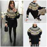 ZARA Knit Oversized Jacquard Sweater Photo 10