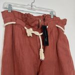 Veronica Beard Karter Pleated Crop Pants Mocha Rust Linen Blend SZ: 12 NWT Photo 2