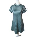 FP Beach Free People Beach On The Line Ponte Mini Dress Large Navy Mint Striped Casual Photo 3
