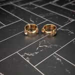 Vintage Clip On Earrings 0.75" Chunky Gold Tone Stylish Hoops Photo 3