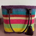 Gap Jute - outer layer woven palm leaf inner layer and brown leather straps Photo 0