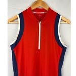 Adidas  Womens Sleeveless Golf Polo Shirt S Red/Navy Anthem Country Club Photo 0