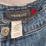 056. Venezia Bootcut Blue Stretch Straight Denim Wide Leg Pants Jeans 6 Photo 6
