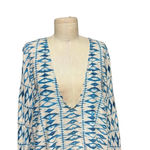 frankie's bikinis 8 Days a Week by Frankie's Bikinis Cover-Up Ikat Tunic Top Blue Size Medium Photo 1