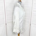 Victoria's Secret Victoria’s‎ Secret Vintage Jacquard Satin Pajama Top Ivory Medium Button Photo 2