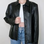 Preston & York Vintage 90s Black Leather Blazer Jacket Photo 1