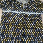 Chico's  Polka Dot Button Neck Dress Black Yellow Gray White‎ Photo 8
