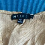 Motel Rocks Motel Tan Zebra Stripe Button Front Cropped Cami Tank Top Small Photo 3