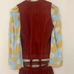 Rust Red Vest and Skirt Set with Floral Top Brown Size 8 Photo 4