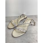 Linea Paolo Sandals Size 8.5 Leather in Gold Snakeskin Print Strappy Flat Sandal Photo 1