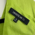 Lafayette 148 Linen Midi Dress Size 14 in‎ Bright Green V Photo 4
