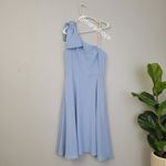 Gal Meets Glam  Blue Yvonne bow One-Shoulder Dress Photo 2