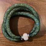 Boutique #405  Emerald Green Sparkle Stretch Bracelet Photo 1