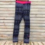 Nike  Pro Dri-Fit Full Length Purple Geometric Print Athletic Leggings Medium Photo 3